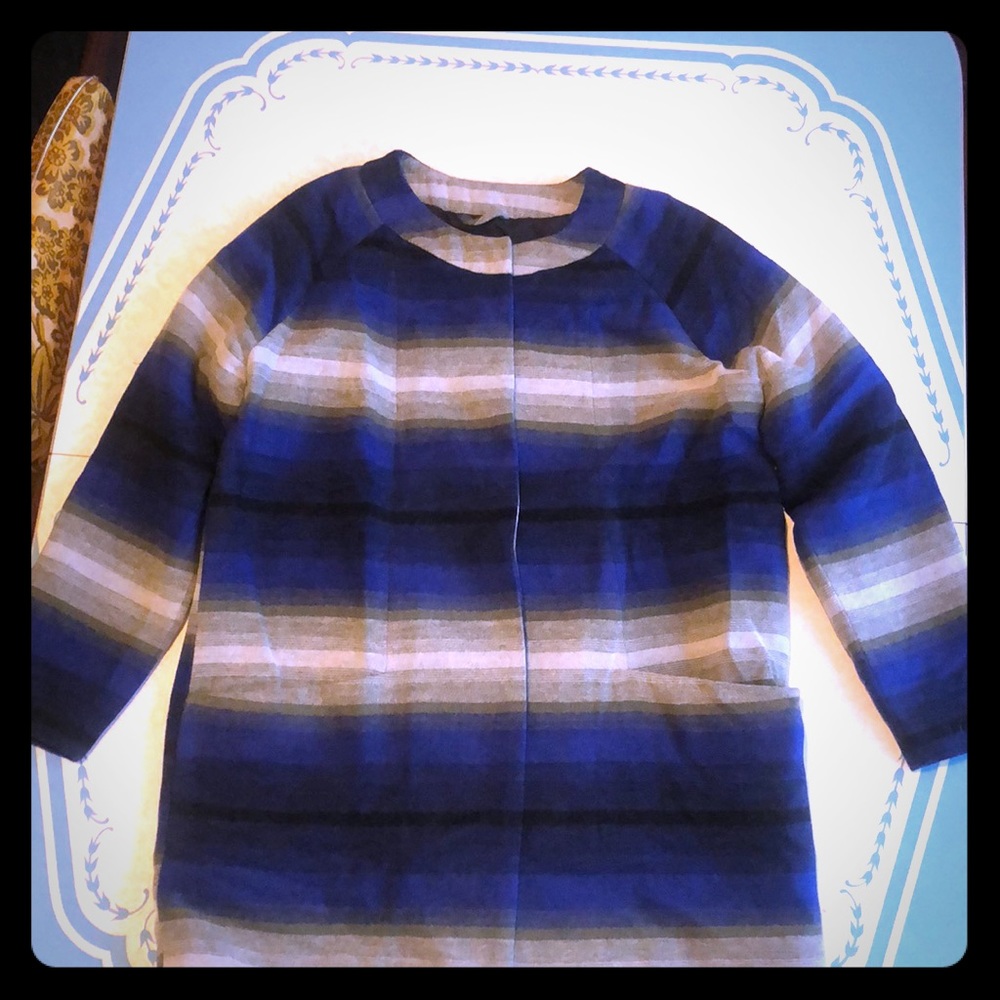 Blue and Grey Striped Jacket